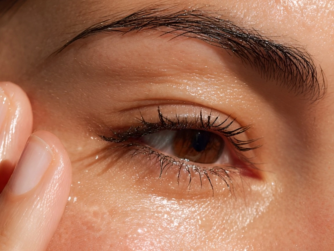 Detalle de cuidado facial de la piel